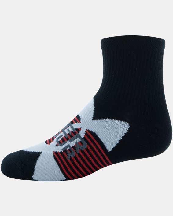 Boys' UA Essential Quarter 6-Pack Socks, Red, pdpMainDesktop image number 8